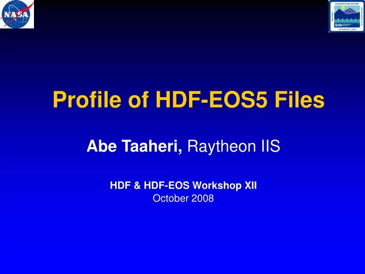 profile of hdf eos5 files