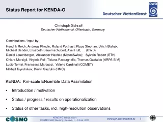 Status Report for KENDA-O