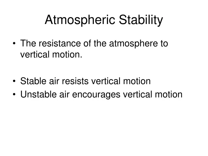 atmospheric stability