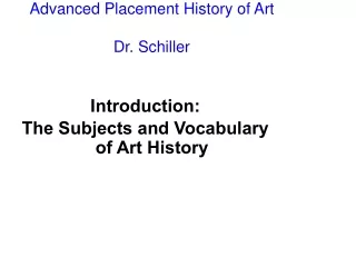 Introduction: The Subjects and Vocabulary of Art History