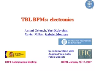 TBL BPMs: electronics