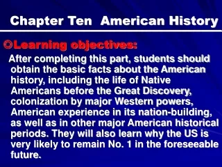 Chapter Ten  American History
