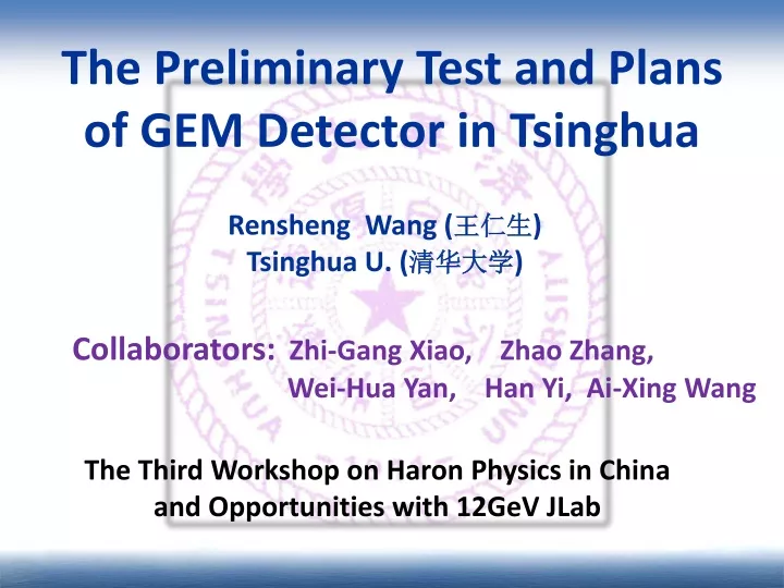 the preliminary test and plans of gem detector