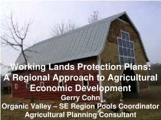 Working Lands Protection Plans