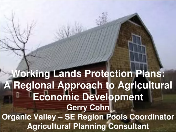 working lands protection plans a regional