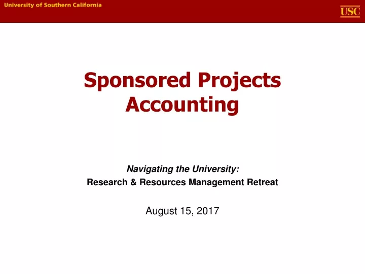 sponsored projects accounting