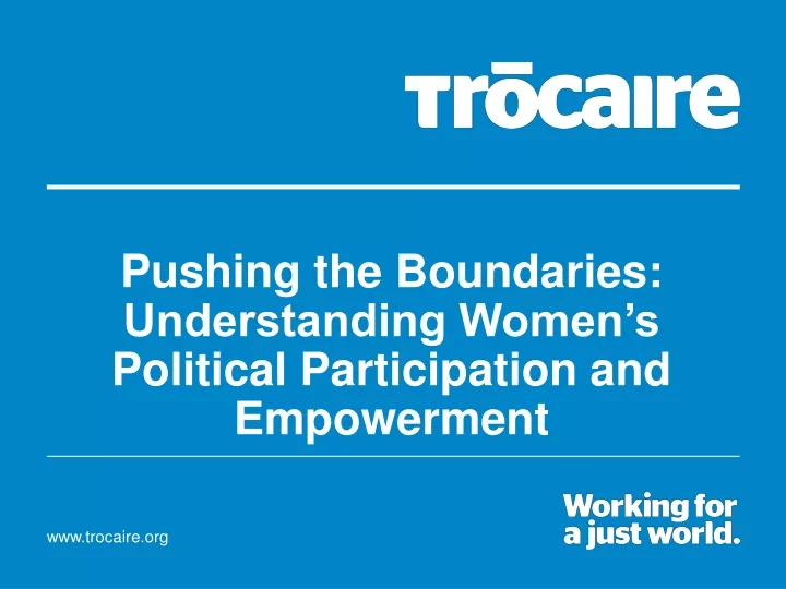 pushing the boundaries understanding women s political participation and empowerment