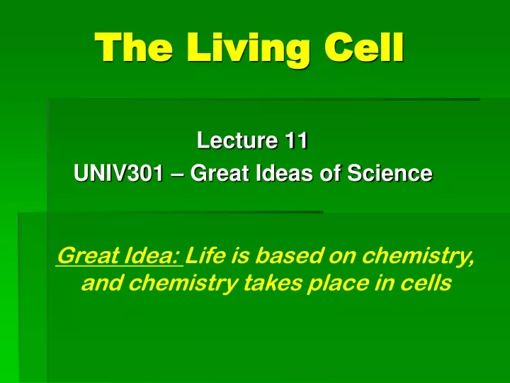 the living cell