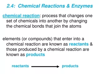 2.4:  Chemical Reactions &amp; Enzymes