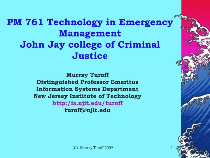 pm 761 technology in emergency management john jay college of criminal justice