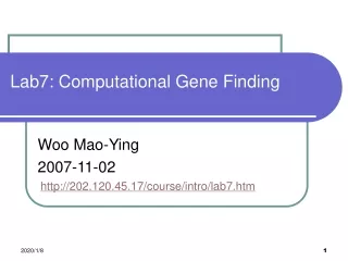 Lab7: Computational Gene Finding