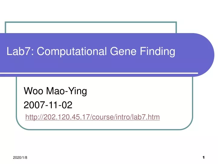 lab7 computational gene finding