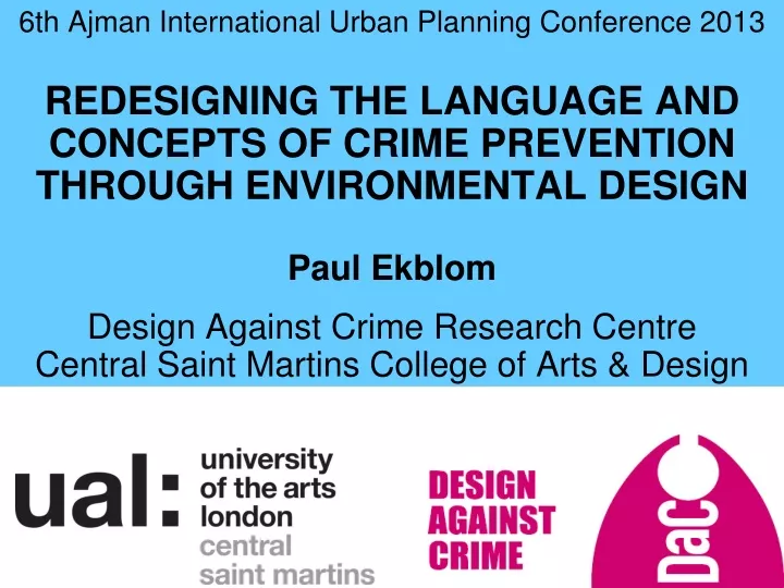 6th ajman international urban planning conference