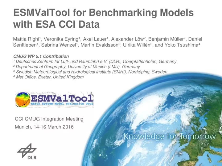 esmvaltool for benchmarking models with esa cci data