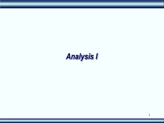 Analysis I