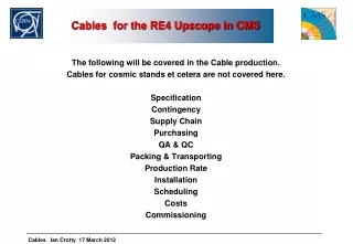 Cables  for the RE4 Upscope in CMS