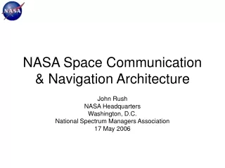 NASA Space Communication &amp; Navigation Architecture