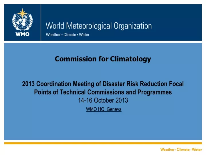 commission for climatology 2013 coordination