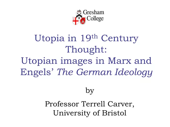 utopia in 19 th century thought utopian images in marx and engels the german ideology