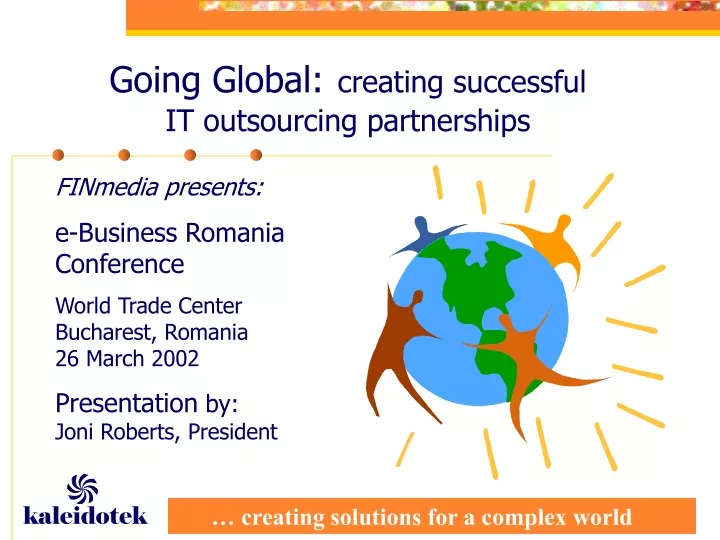 going global creating successful it outsourcing partnerships