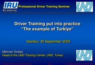 Professional Driver Training Seminar