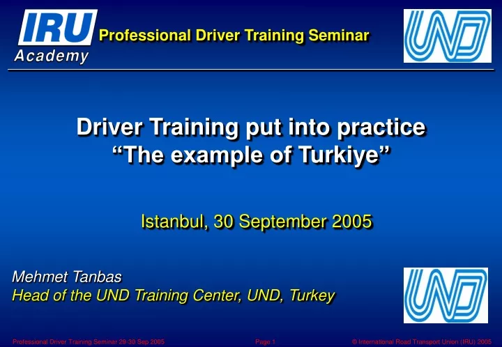 professional driver training seminar