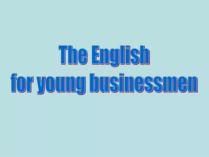 the english for young businessmen