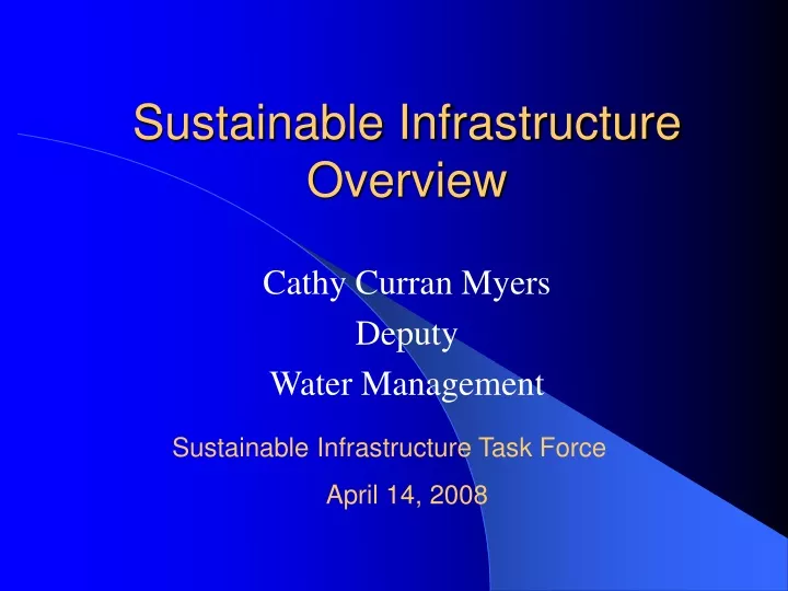 sustainable infrastructure overview