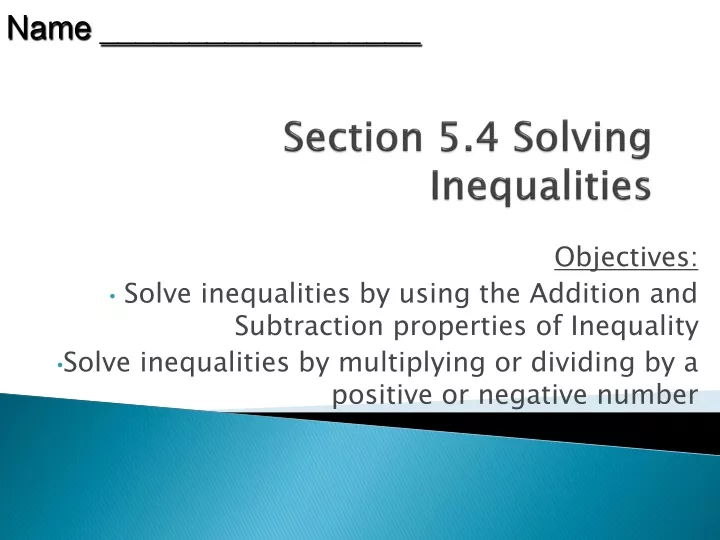 section 5 4 solving inequalities