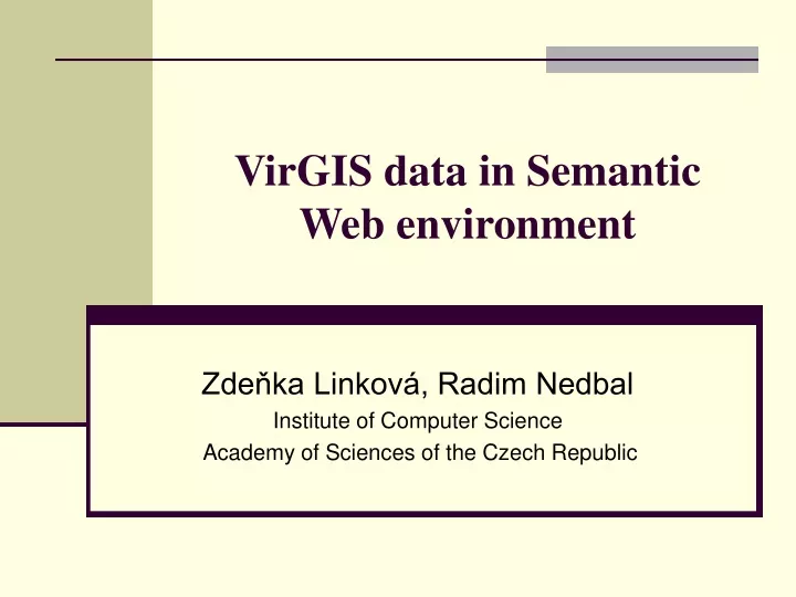 virgis data in semantic web environment
