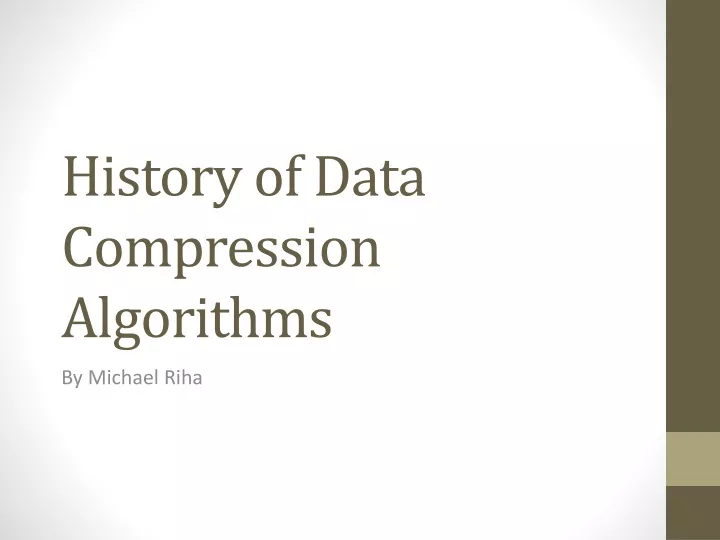 history of data compression algorithms