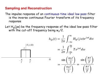 Sampling and Reconstruction