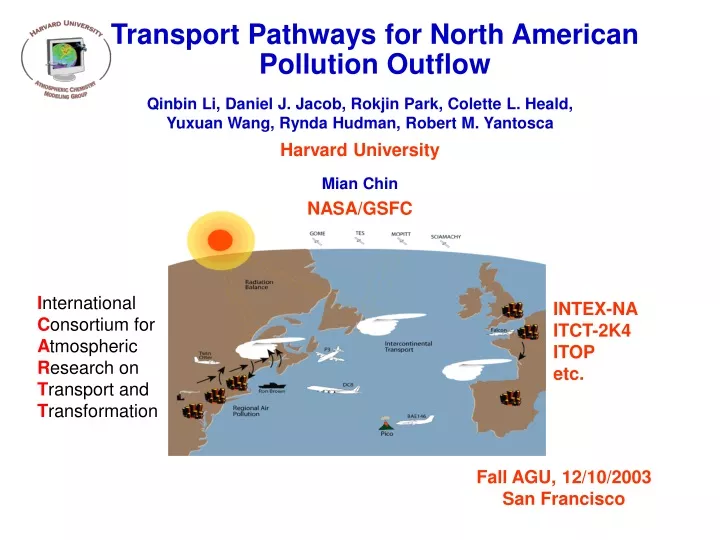 transport pathways for north american pollution outflow