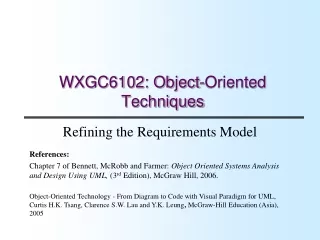 WXGC6102: Object-Oriented Techniques