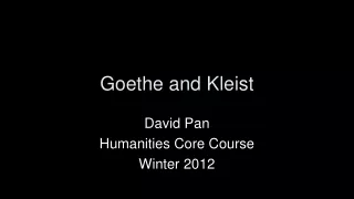 Goethe and Kleist