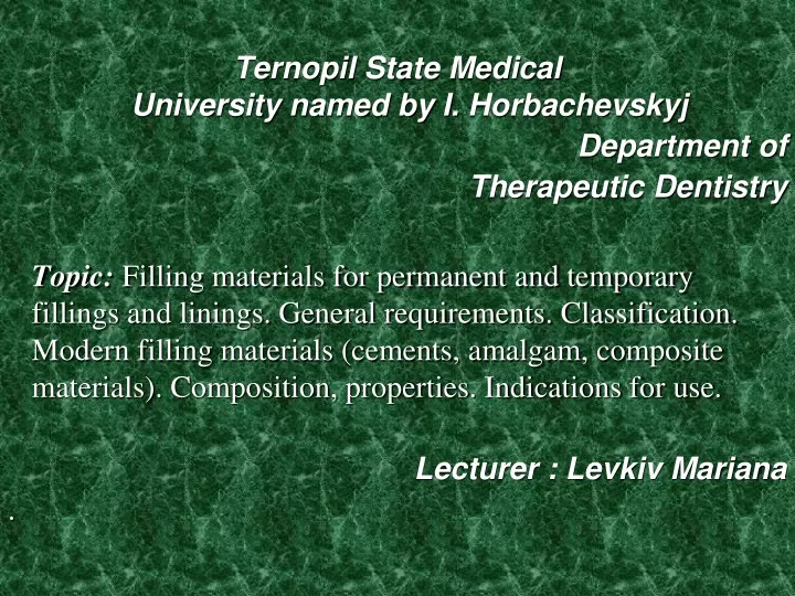 ternopil state medical university named