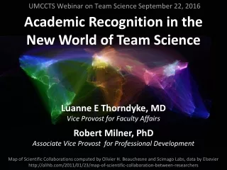 UMCCTS Webinar on Team Science September 22, 2016