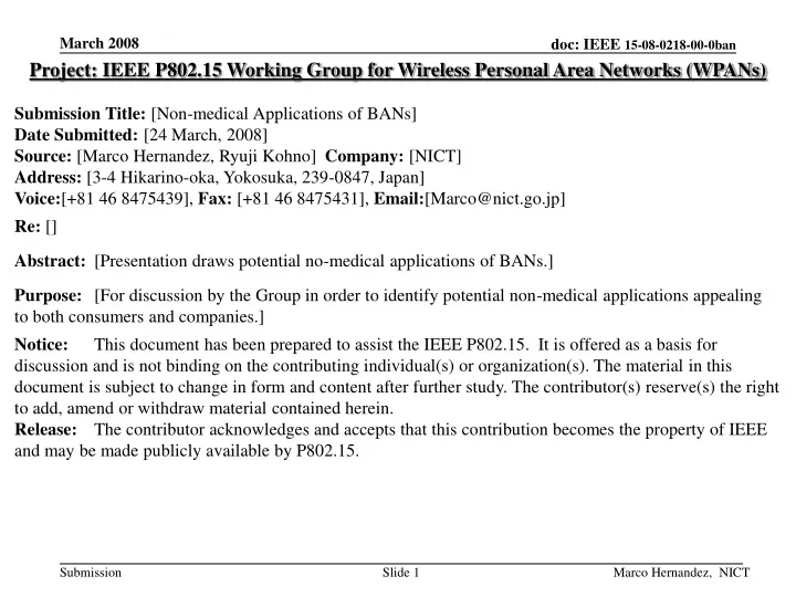 project ieee p802 15 working group for wireless