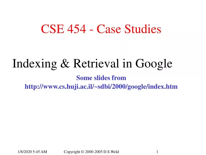 cse 454 case studies