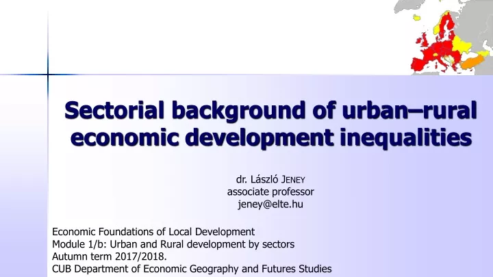 sectorial background of urban rural economic development inequalities