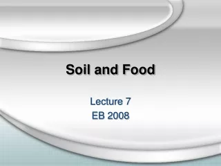 Soil and Food