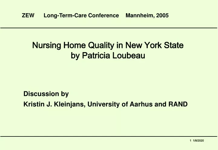 nursing home quality in new york state by patricia loubeau