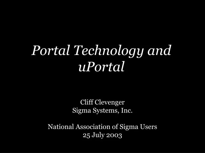 portal technology and uportal