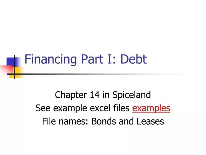financing part i debt