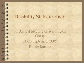 Disability Statistics:India