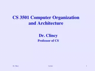 CS 3501 Computer Organization and Architecture