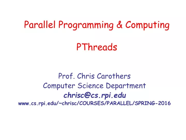 parallel programming computing pthreads