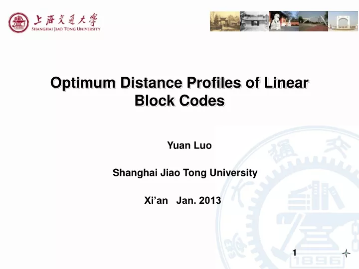 optimum distance profiles of linear block codes