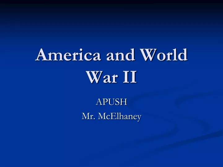 america and world war ii