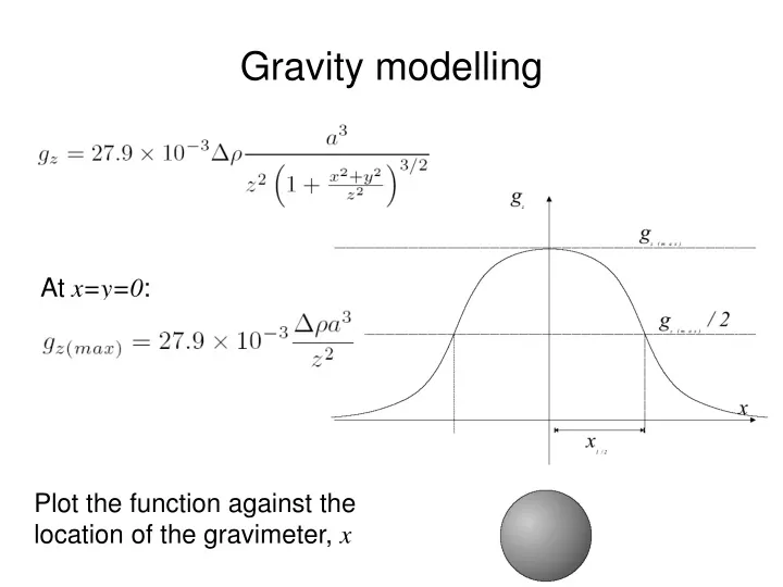 gravity modelling